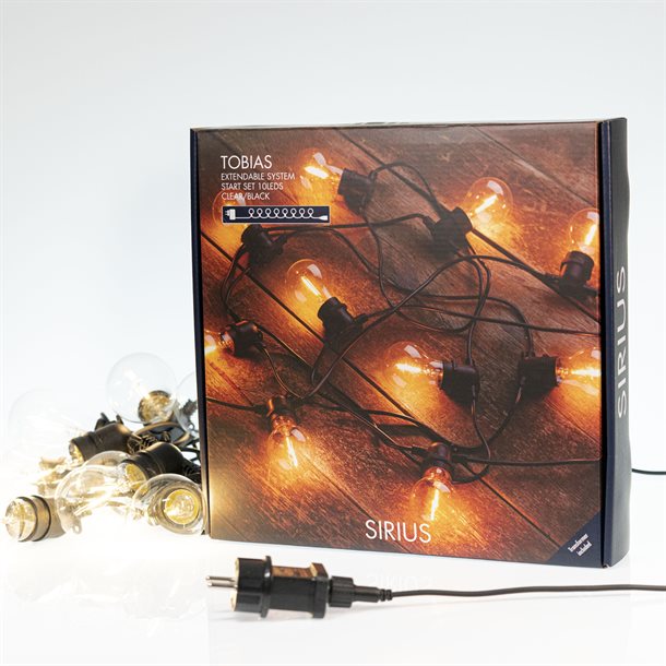Sirius Tobias startsæt - lyskæde med 10 klare LED-pærer i varm hvid 69500
